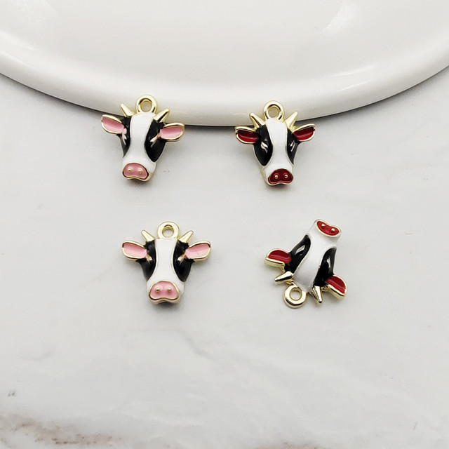 BULK 10 10x11mm Cow Head Charm Bull Skull Pendants Charms for Bangles  Jewelry Making for Women Girl Metal Enamel Cow Charm OLP28 - AliExpress